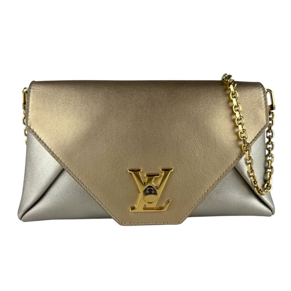 Louis Vuitton Love Leather Metal Metallic Shoulder Bag Gold